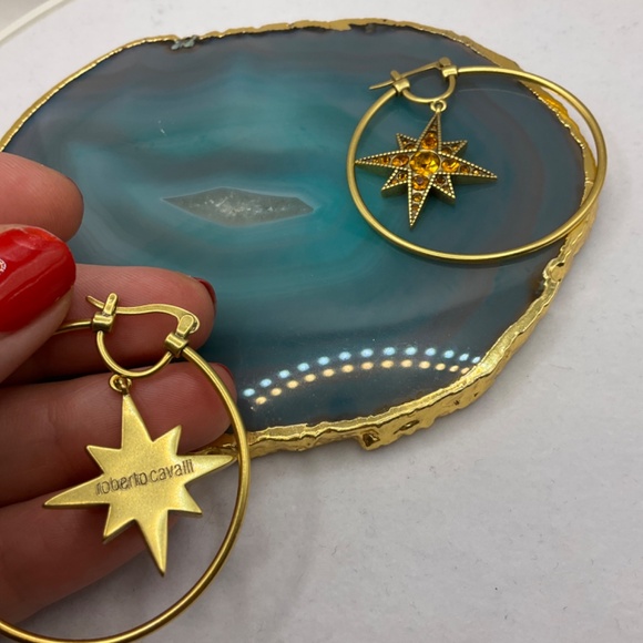 Earrings ring with an amber star by Roberto Cavalli - Picture 3 of 5